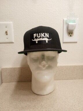 FUKN Clothing Yupoong Hat Black Adjustable Snapback Cap Adult Custom Hand Made